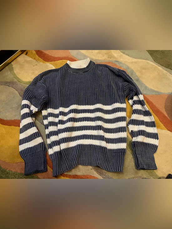Michael Gerald Other - Men's Navy & White Striped Crewneck Sweater
